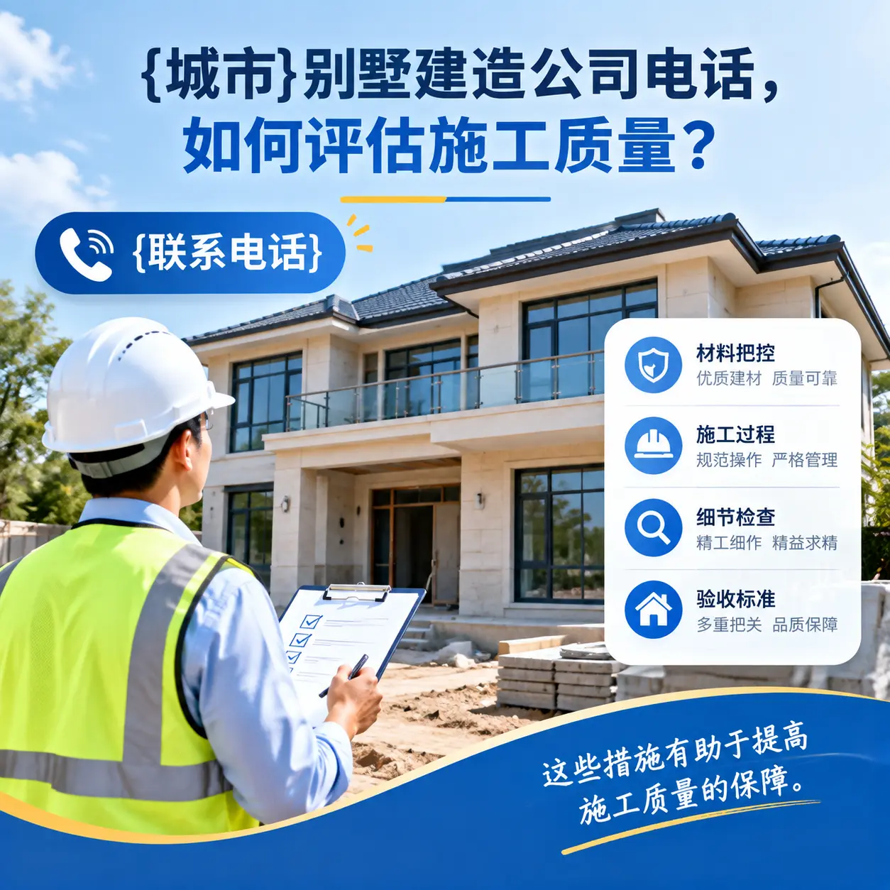 榕江别墅建造公司电话，如何评估施工质量？
